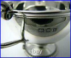 2 STERLING SILVER SALT CELLARS DISHES by Wakely & Wheeler London England ca1924