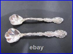 2 Shreve Crump & Low Co. Sterling Footed Master Salt & Spoons Weigh 214.6 gr