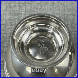 2 Sterling Silver Salt Cellars with Cobalt Glass Liners BY GENOVA SILVER CO NY