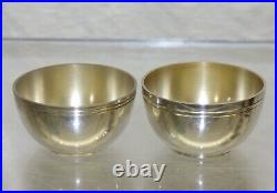 2 Tiffany & Co. Sterling Silver Open Salt Cellar Dips 20336 Miniature Vtg Pair A