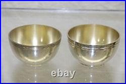 2 Tiffany & Co. Sterling Silver Open Salt Cellar Dips 20336 Miniature Vtg Pair A