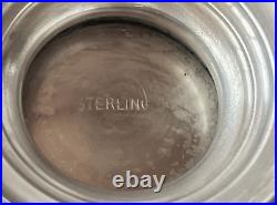 2 Vintage Sterling Salt Cellars with Cobalt Glass Insert & Fisher Saucers #2511