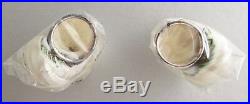 2 Vintage Sterling Silver MOP Sea Shell Salt Cellars & Spoon NIB Exclusive FP