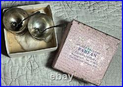 2 Vintage Sterling Silver Salt Cellars/Open Salts & Spoons withBox Made in Mexico