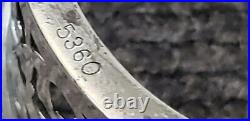 2 antique Sterling Silver Salt Cellars Cobalt Glass footed 5360