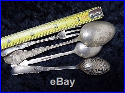 20pc Lot Antique Sterling Silver Demi Salt Cellar Souvenir Spoons 5.5 Ounces