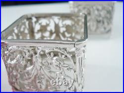 3 French Silver Open Salt Cellars of Square Form, Martial Gauthier Paris c. 1890