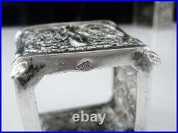 3 French Silver Open Salt Cellars of Square Form, Martial Gauthier Paris c. 1890