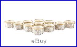 4 Watrous Manufacturing Co. Pierced Sterling Silver & Lenox Lined Salt Cellars