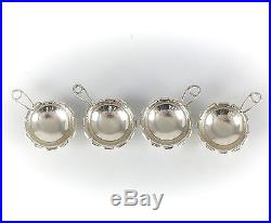 4pc Set of National Sterling Silver Open Salt Cellars, c1935 with Petal Form Rims
