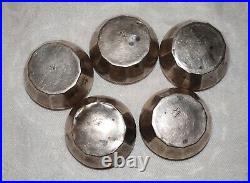 5 Vintage Webster Sterling Silver Salt Dishes & Spoons