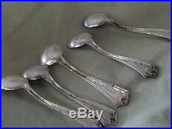 5 vintage sterling silver salt spoons set marked SSMG