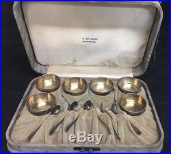 6 Gorham Sterling Silver Indiv. Salt Spoons with Gold Wash cellars Victorian SET