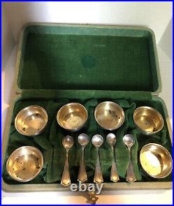(6) Vintage Sterling Silver Open Salt Cellars (5) Spoons Signed SSMC 0119 AS IS
