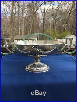 800 silver Ram Head Compote With Garland Wrapping And Ram Head Handles