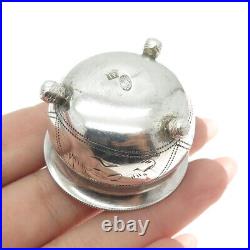 84 Silver Antique European Engraved Individual Salt Cellar