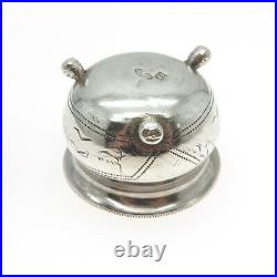 84 Silver Antique European Engraved Individual Salt Cellar