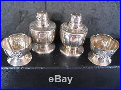 925 Sterling Mexico SANBORNS 4PC SALT SHAKERS & MATCHING CELLARS