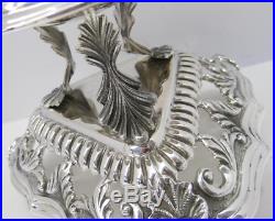 925 Sterling Silver & Crystal Handmade Ornate Salt Holder On Triangular Stand