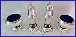 A Four-Piece Condiment Set Sterling Silver Salt Pepper Shaker Cellar Tiffany &Co