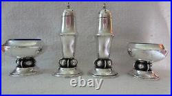 A Four-Piece Condiment Set Sterling Silver Salt Pepper Shaker Cellar Tiffany &Co