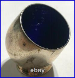 A. Michelsen Copenhagen Sterling Silver Denmark Salt Cellar Blue Enameled. 925