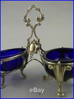 A Pair Of 19th Century French Silver Double Salt Cellars