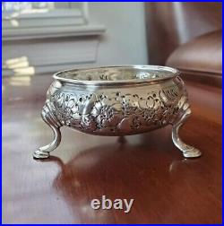 ANTIQUE 1754 ENGLISH STERLING SILVER FOOTED SALT CELLAR RING COIN DISH BOWL 54g