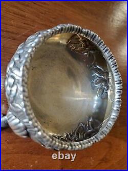 ANTIQUE 1766 ENGLISH STERLING SILVER FOOTED SALT CELLAR BOWL 74g