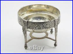 ANTIQUE 18c. CONTINENTAL CHASED PATTERN STERLING SILVER SALT CELLAR