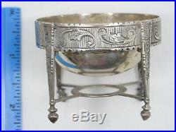 ANTIQUE 18c. CONTINENTAL CHASED PATTERN STERLING SILVER SALT CELLAR