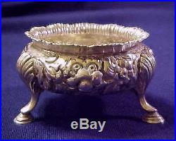 ANTIQUE 19TH CENTURY HEAVY LONDON STERLING SILVER TABLE MASTER SALT BOWL 91g