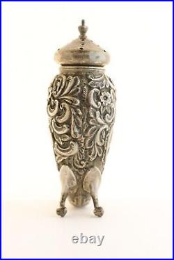 ANTIQUE Birmingham English Sterling Silver Salt Shaker Victorian Era 46g