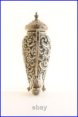 ANTIQUE Birmingham English Sterling Silver Salt Shaker Victorian Era 46g