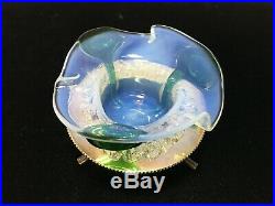 ANTIQUE ENGLISH OPALINE Art Glass Open SALT CELLAR Silver Pltd Holder STUART SNS