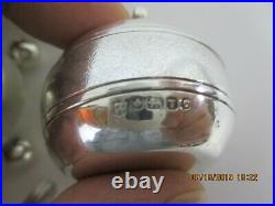 ANTIQUE ENGLISH SILVER CURLING STONE NOVELTY PEPPERETTE & SALT CELLAR withSPOON