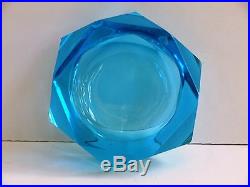 Antique Fancy Silver Plate Sky Blue Glass Master Salt Cellar Dish Rare