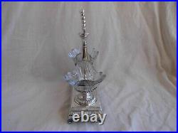 ANTIQUE FRENCH STERLING SILVER CRYSTAL DOUBLE SALT CELLARS, FIRST HALF OF 19th