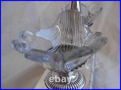 ANTIQUE FRENCH STERLING SILVER CRYSTAL DOUBLE SALT CELLARS, FIRST HALF OF 19th