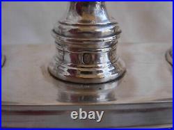 ANTIQUE FRENCH STERLING SILVER CRYSTAL DOUBLE SALT CELLARS, FIRST HALF OF 19th