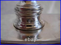 ANTIQUE FRENCH STERLING SILVER CRYSTAL DOUBLE SALT CELLARS, FIRST HALF OF 19th