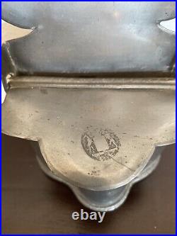 ANTIQUE PEWTER SALT BOX FRECNH Wall Cherub Putti Cupid Angel Primitive Cellar