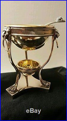 ANTIQUE STERLING SILVER TIFFANY&Co SALTS WithGOLD WASH SALT&PEPPER CUPS EXCELLENT