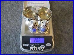 ANTIQUE WEBSTER STERLING SILVER SALT CELLARS+SALT & PEPPER SHAKERS 20.81g READ