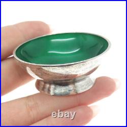 AVANT 925 Sterling Silver Vintage Mexico Enamel Salt Cellar / Bowl