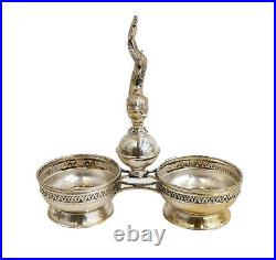 American 925 Sterling Silver Dolphin Open Salt Cellars Retailed Goldie R. Blum