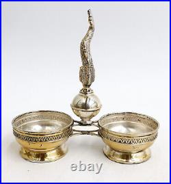 American 925 Sterling Silver Dolphin Open Salt Cellars Retailed Goldie R. Blum