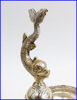 American 925 Sterling Silver Dolphin Open Salt Cellars Retailed Goldie R. Blum