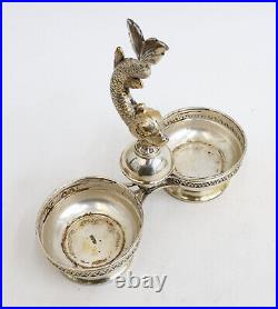 American 925 Sterling Silver Dolphin Open Salt Cellars Retailed Goldie R. Blum