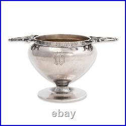 American Classical Coin Silver Salt Cellar Heart Shaped Openwork Handles